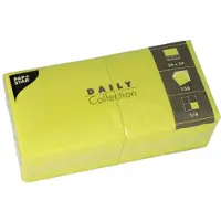 Papstar 150 Servetten DAILY Collection 1/4 vouw 24 cm x 24 cm lime