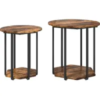 vidaXL Bijzettafelset 2 st Bruin 50 x 50 x 50,5 cm