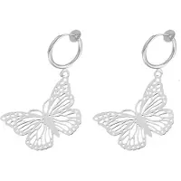 Charme Bijoux Klem oorbellen- Filigraan- vlinder-zilverkleur-geen gaatje-