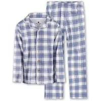 Little label geruite pyjama blauw Jongens Stretchkatoen Klassieke kraag - maat 122/128