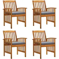 vidaXL Tuinstoelen 4 stuks met kussens, massief acaciahout