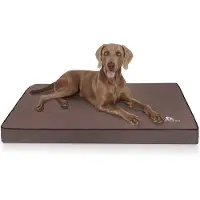 Knuffelwuff Orthopedische hondenmat Nantucket van velours met handgeweven karakter XL 100 x 70 cm bruin