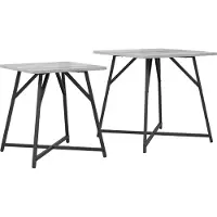 vidaXL Bijzettafelset 2 st Grijs Sonoma en Zwart 50 x 50 x 50 cm