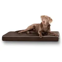Knuffelwuff hondenmat Maui van velours met 9 cm schuimstof bruin XXL 110 x 66