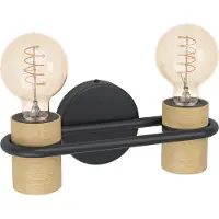 Eglo Wandlamp Chieveley met houtlook - 1x E27