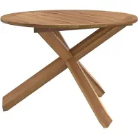 vidaXL Tuintafel Ø109x74 cm massief teakhout