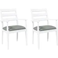 vidaXL Eetkamerstoelen met kussens 2 stuks wit massief hout rubber