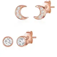 Lulu & Jane Oorbellen rose-goud / transparant