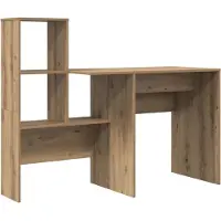vidaXL Bureau, Artisan-eikenhout, houtvezel, 131,5 x 50 x 106,5 cm