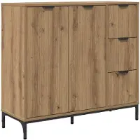 vidaXL Dressoir Artisan Eiken 89,5 x 33 x 82 cm Bewerkt hout