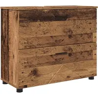 vidaXL Badkamerkast Oud Hout 76,5 x 35 x 64 cm Bewerkt hout, Metaal