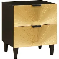 vidaXL Nachtkastje Zwart en Goud 40 x 33 x 46 cm Bewerkt hout