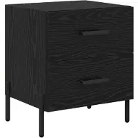 vidaXL Nachtkastje Zwart Eiken 40 x 35 x 47,5 cm Bewerkt hout