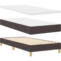 vidaXL Boxspring bed met hoofdeinde Donkerbruin 90 x 190 cm Stof