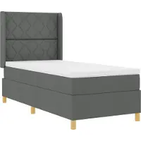 vidaXL Boxspringbed met LED-verlichting, grijs, 90 x 190 cm, gestoffeerd