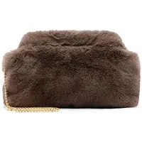 Manfield Grijze clutch van faux fur | Maat Onesize