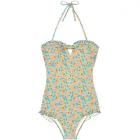 Louise Misha Bathing Suit Bayo Turquoise Flowers Maat: XXS | Badpakken Outlet | Dames | Blauw
