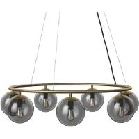 Bolia Hanglamp Orb Smoke Grey Glass / Matt Antique Brass Plated Iron 85 cm