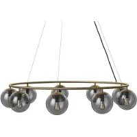 Bolia Hanglamp Orb Smoke Grey Glass / Matt Antique Brass Plated Iron 105 cm