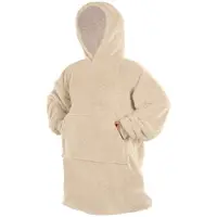 Tiseco - Hoodie COCOON - Deken met Mouwen - Fleece - Unisex - One Size, beige