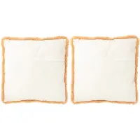 J-Line kussen Hond - polyester - bruin/beige - large - 2 stuks
