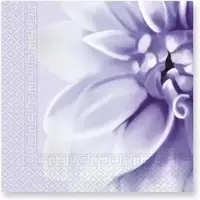 DECORATA 40 Dahlia (Bloem) Servetten - Purple Dahlia - Paars - Lila - Wit - 33 x 33 cm - 3-Laags -
