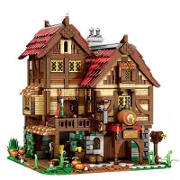 ReoBrix - 66018 Middeleeuwse Taverne Bistro bouwset | Modulair miniratuur constructie modelbouw | Educatief speelgoed bouwpakketten voor kinderen & volwassenen | Blok formaat 4.9mm | 2831 bouwstenen