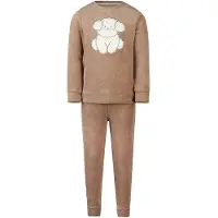 Charlie Choe velours meisjes pyjama -Puppy - Warme winter kinder pyjama - 128 - Bruin - 128 - 128 - 128 - 128 - 128 - 128 - 128 - 128
