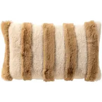 Dutch decor ELLIE - kussenhoes 30x50 cm - imitatiebont - Irish Cream - beige - met rits - zonder binnenkussen