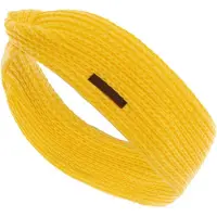 Knit Factory Joy Gebreide Dames Hoofdband - Haarband - Oorwarmers dames - Hoofdwarmer vrouwen - Hoofdband winter - Canario Yellow - Geel - One Size