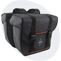 Voltano Dubbele Fietstas Premium Afgeschuind - Zwart - 44 Liter