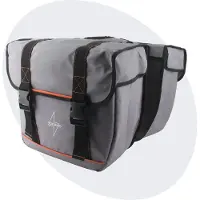 Voltano Dubbele Fietstas Premium Afgeschuind - Grijs - 44 Liter