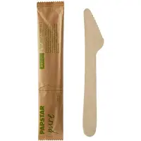 Papstar Messer "pure" einzeln verpackt in Papierbeutel