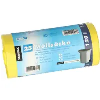 Papstar 25 Industriezakken, HDPE 120 l 110 cm x 70 cm geel