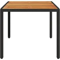 vidaXL Tuintafel met acaciahouten blad 150x90x75 cm poly rattan zwart