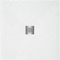 ZEZA Grade douchevloer - 100x100cm - antislip - antibacterieel - mineraalmarmer - vierkant - mat wit 400000000000019931