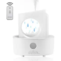 Elevate Aromatherapie Diffuser & Luchtbevochtiger – 3-in-1 met LED Sfeerverlichting & Regendruppel Effect – 180ml – Stil – Timer – Nachtlamp – Wit