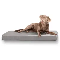 Knuffelwuff hondenmat Maui van velours met 9 cm schuimstof grijs XXL 110 x 66