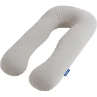 Luvion Zwangerschapskussen XXL – Premium Katoen - Ergonomisch Zijslaapkussen & Voedingskussen – Lichaamskussen - Body Pillow - U-vorm – Verstelbaar – Wasbare Hoes