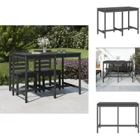 The Living Store De Living Store tuintafel, grijs, 159,5 x 82,5 x 110 cm, massief grenenhout