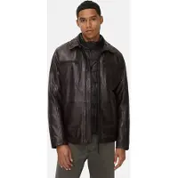 Camel active Leren jas met gewatteerde voering - Maat menswear-58 - Donkerbruin