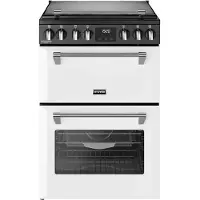 Stoves Richmond 60 EI DX Ice White fornuis 4-pits inductie fornuizen - kleur wit dubbele oven zuinig energieklasse A - 60 cm breed inductiefornuis