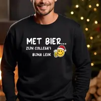 B&C Kersttrui Met bier zijn collega's bijna leuk- kleur zwart maat XXL- foute kersttrui