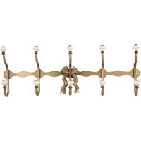 Clayre & Eef Wandkapstok 5 Haken 50x7x17 cm Goudkleurig Metaal