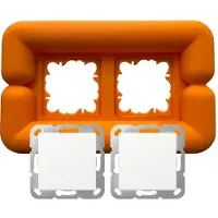 Felt - Stopcontact - Minneola Orange - Big Buoy (double) - 2 lichtschakelaars - Plug frame