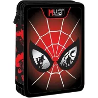 Spider-man Marvel Eyes 3D Etui – Dubbele Gevulde Schooletui – 15×5×21 cm – Inclusief Kleurpotloden & Stiften