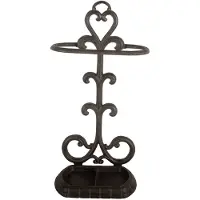 Clayre & Eef Paraplubak 29x13x56 cm Bruin Metaal Hart