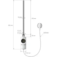 LuxeBath Elektrische badkamerradiator met verwarmingselement 900W 600x1200 mm wit rechte zijaansluiting & thermostaat