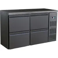 CombiSteel Barkoelkast - 350L - Zwart - 0°C/+10°C - Geforceerd - 4 Laden - 1462x513x860mm - Horeca Koelkast