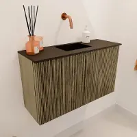 Mondiaz Joya 70cm toiletmeubel dusk met wastafel faye midden zonder kraangat urban